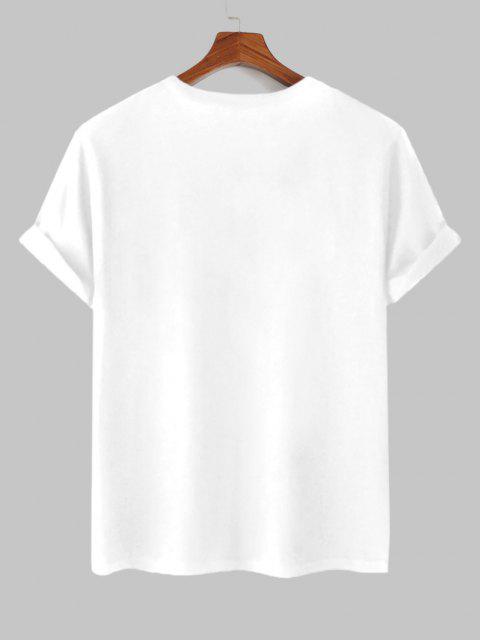 Mens Cotton Sticker Printed T-Shirt TTMPS7 - White