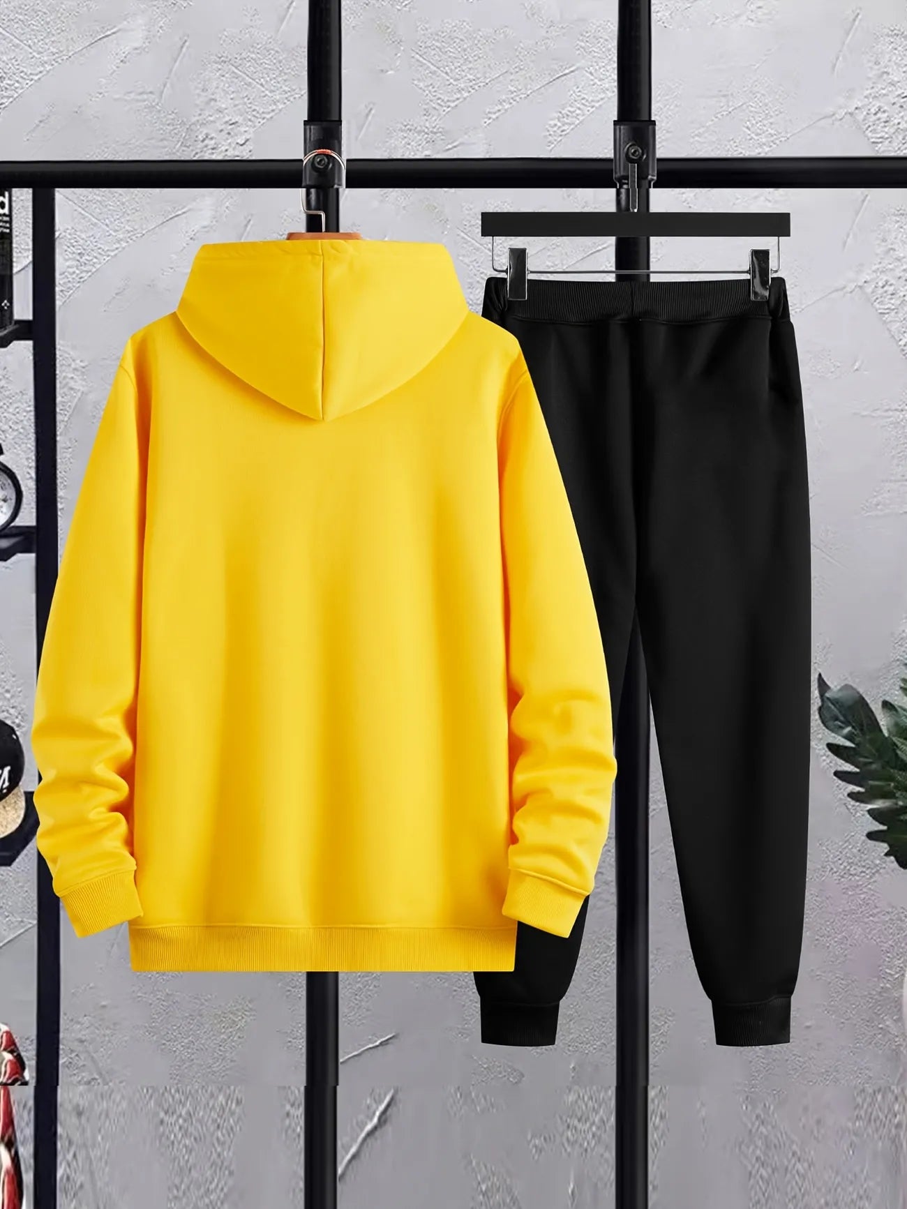 Mens Hoodie and Pants Set by Tee Tall - MHPSTT7 - Yellow Black