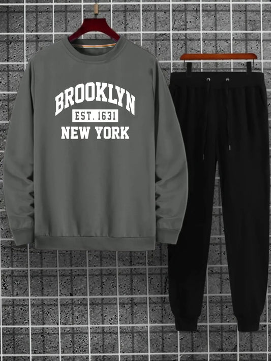 Mens Sweatshirt and Pants Set by Tee Tall - MSPSTT5 - Charcoal Black