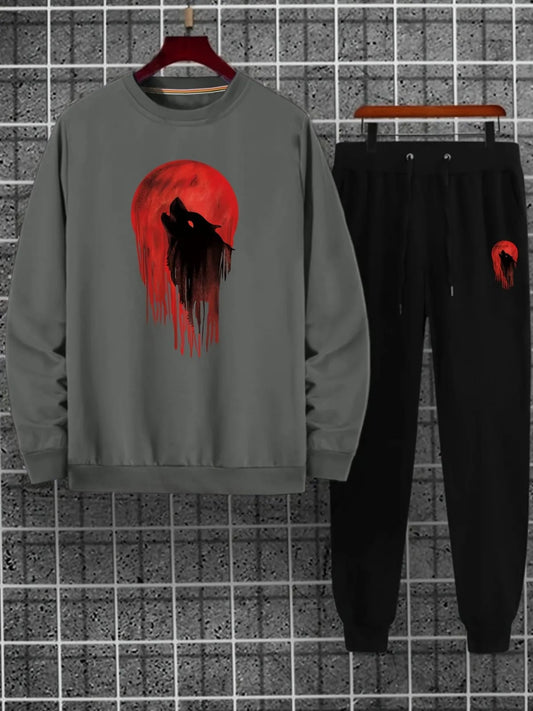 Mens Sweatshirt and Pants Set by Tee Tall - MSPSTT5 - Charcoal Black