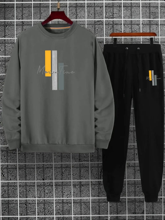 Mens Sweatshirt and Pants Set by Tee Tall - MSPSTT5 - Charcoal Black