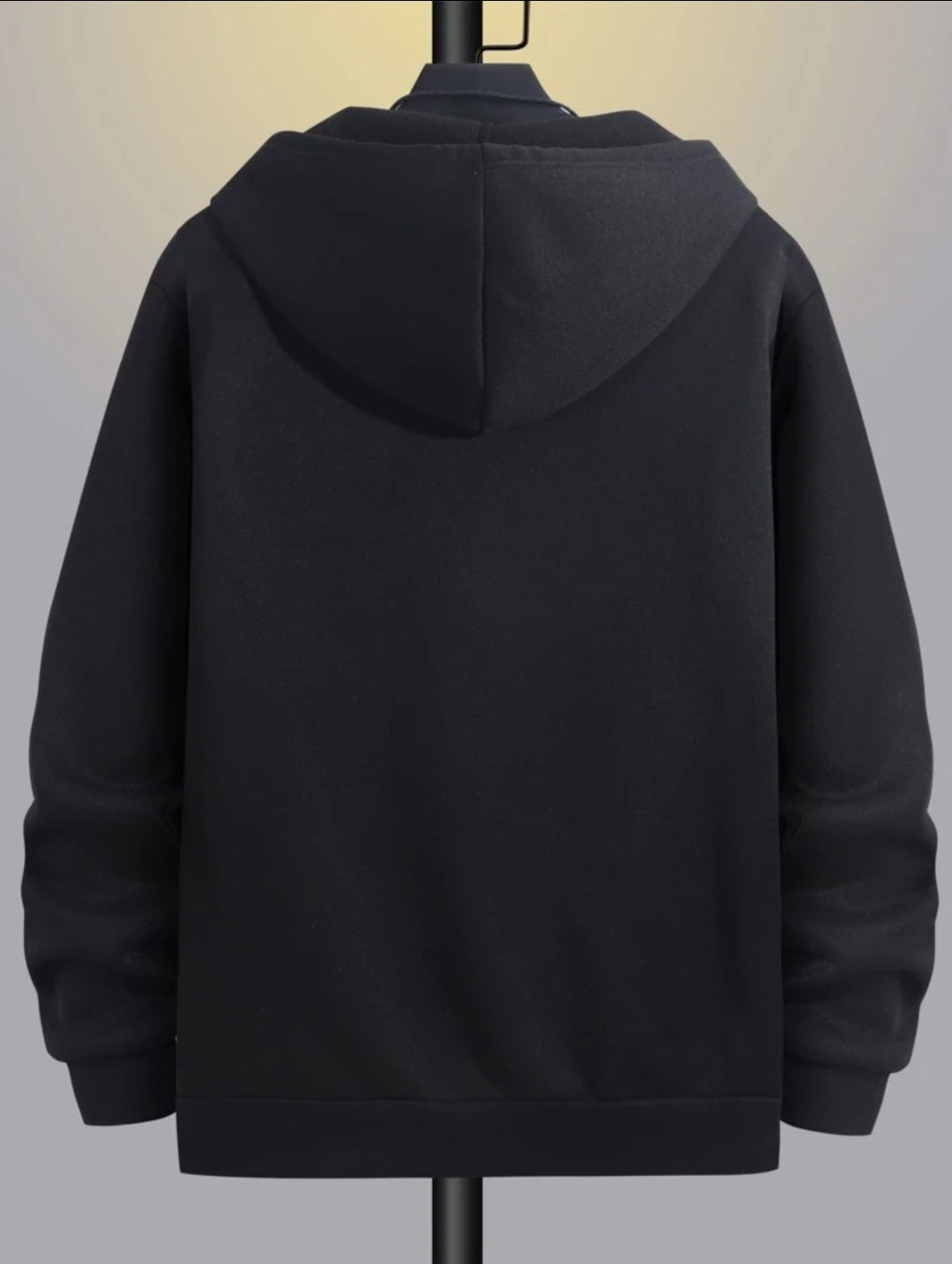 Tee Tall Mens Plain Zip Hooded Jacket TTZPHOJA - Black